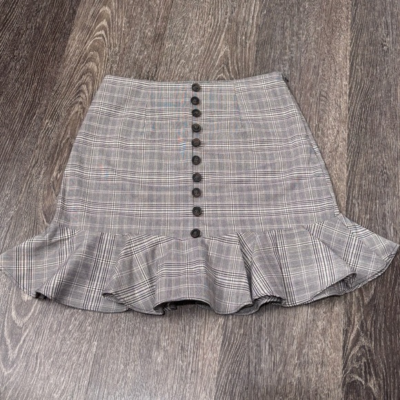 Olivaceous Dresses & Skirts - Plaid Ruffle Mini Skirt Academia High Waist Pleated Check